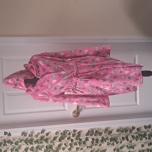 Pink Plush Robe with hood and pockets